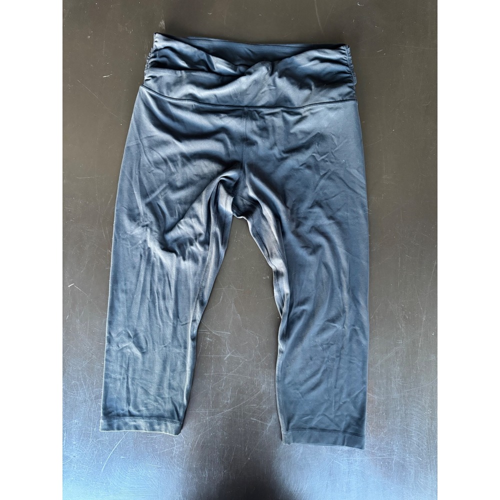 Lululemon Align High-Rise Crop 21 Crossover Waist Black Leggings Size 14